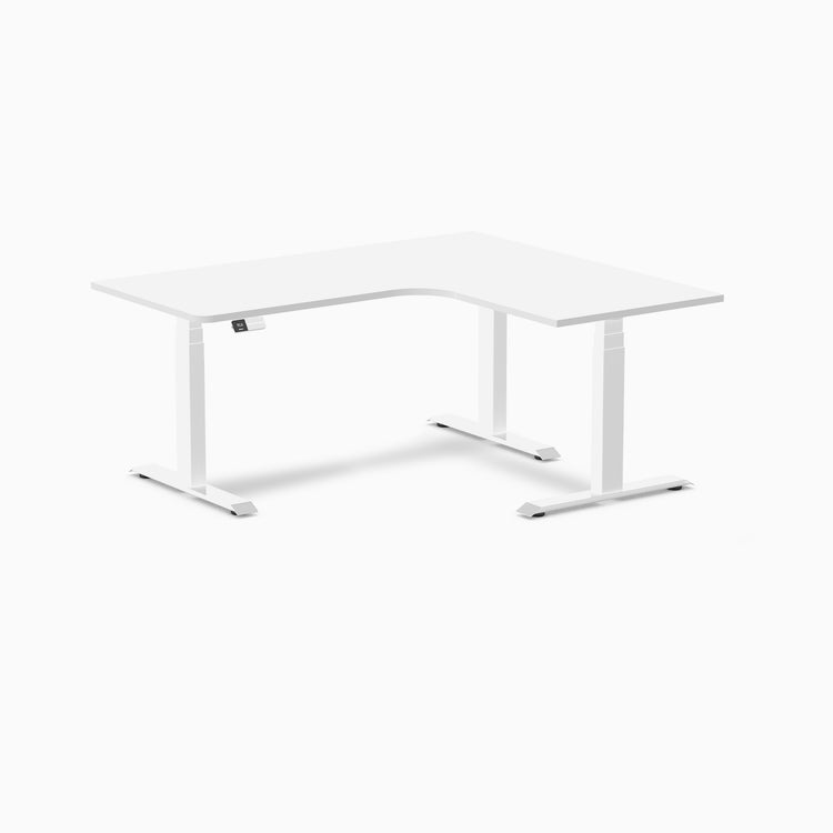 Desky L-Shape Melamine Sit Stand Desk-White Desky®