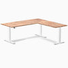 Electric l-shape softwood standing desk in acacia - Desky