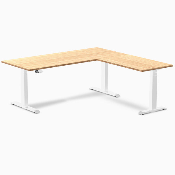 Electric l-shape bamboo standing desk - Desky