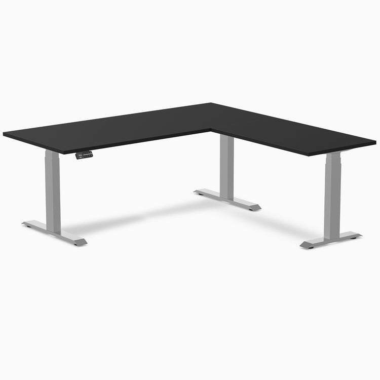 Desky Eco L-Shape Melamine Sit Stand Desk-Black Desky®