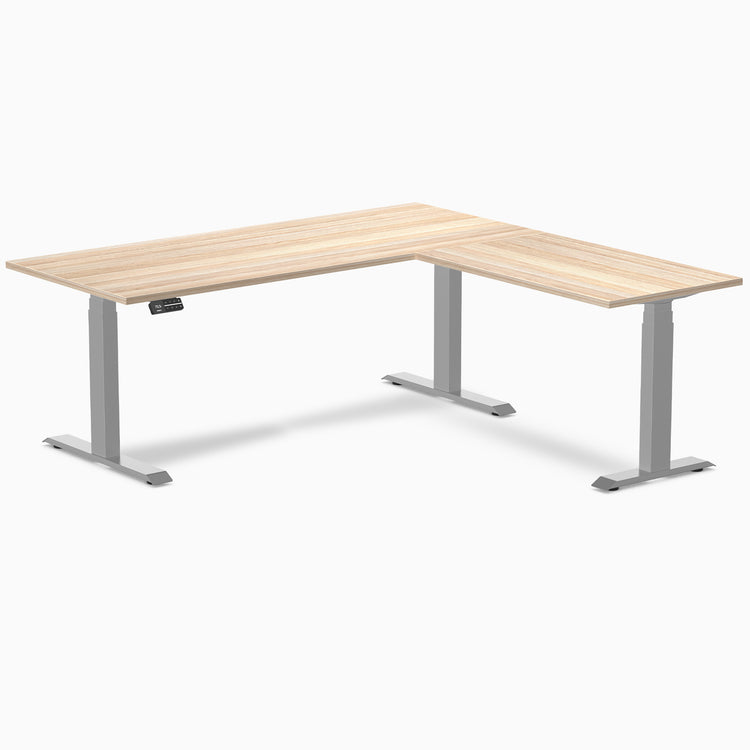 Desky Eco L-Shape Melamine Sit Stand Desk-Classic Oak Desky®