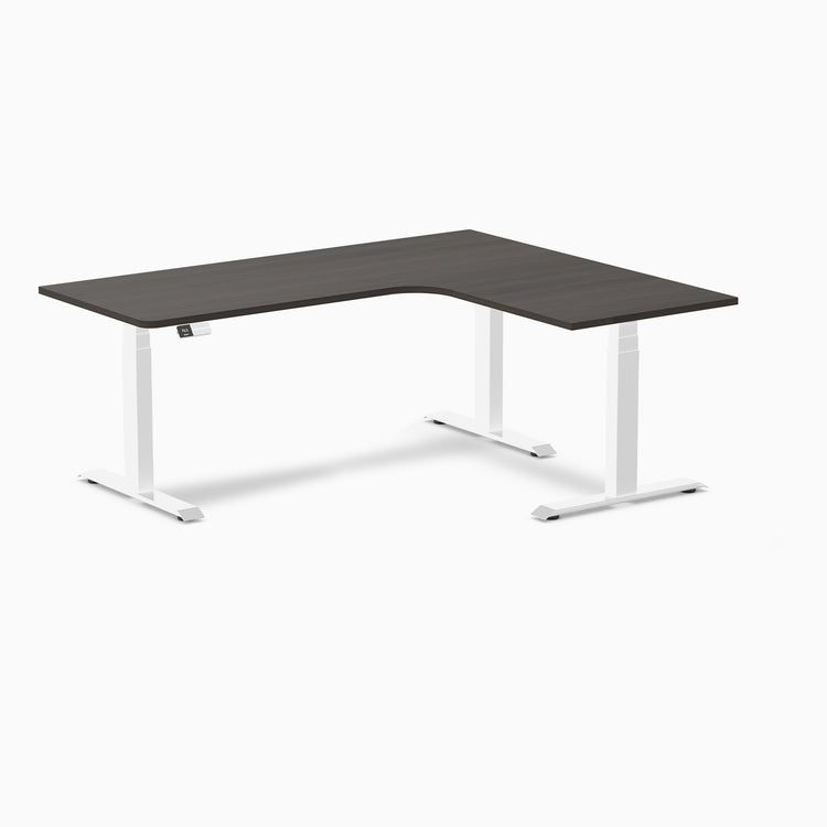 Desky L-Shape Melamine Sit Stand Desk-Burnished wood Desky®