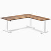 Electric l-shape hardwood sit stand desk pheasantwood - Desky