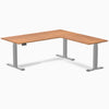 Desky Eco L-Shape Melamine Sit Stand Desk-Prime Oak Desky®