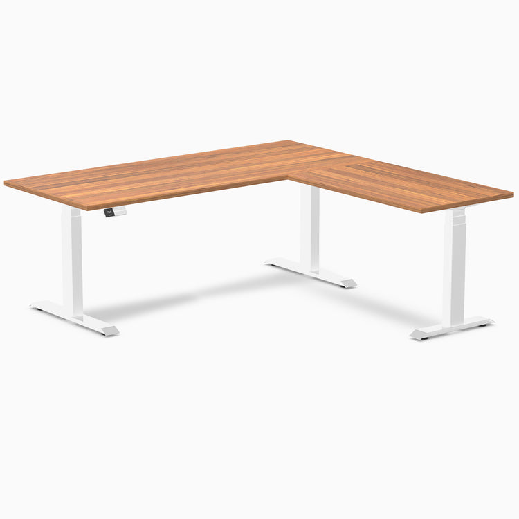 Desky Eco L-Shape Melamine Sit Stand Desk-Prime Oak Desky®