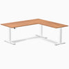 Desky Eco L-Shape Melamine Sit Stand Desk-Prime Oak Desky®