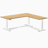 Electric L-shape standing desk in rubberwood light oak rubberwood - Desky