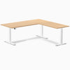 Desky Eco L-Shape Melamine Sit Stand Desk-Sublime Teak Desky®