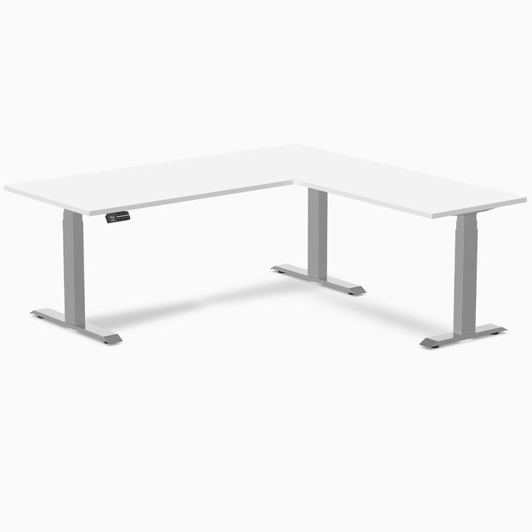 Desky Eco L-Shape Melamine Sit Stand Desk-White Desky®