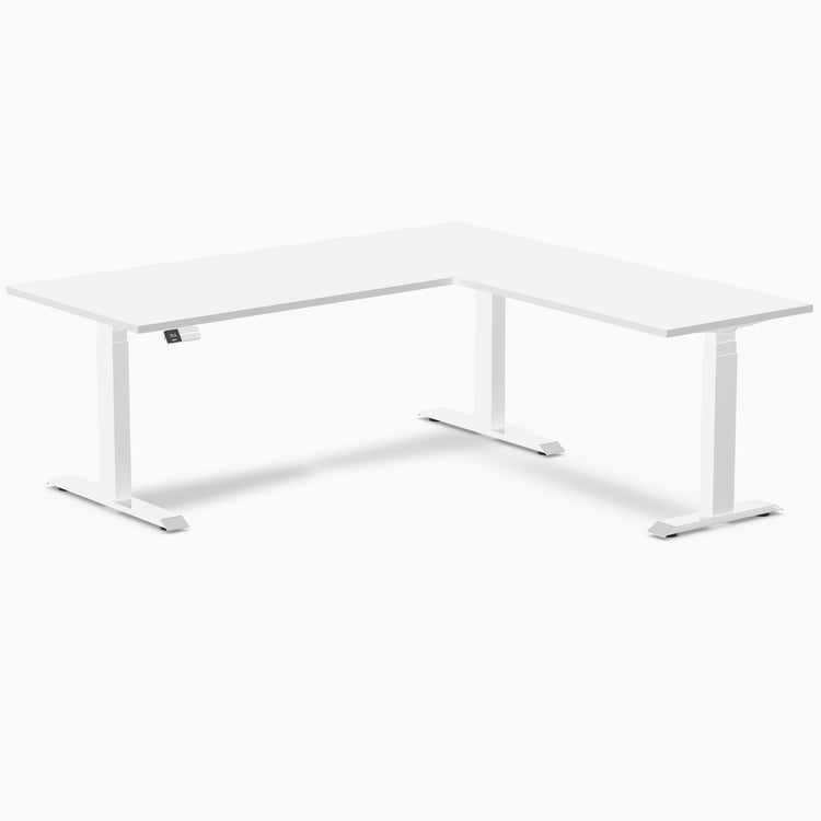 Desky Eco L-Shape Melamine Sit Stand Desk-White Desky®