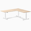 Desky L-Shape Melamine Sit Stand Desk-Classic Oak Desky®