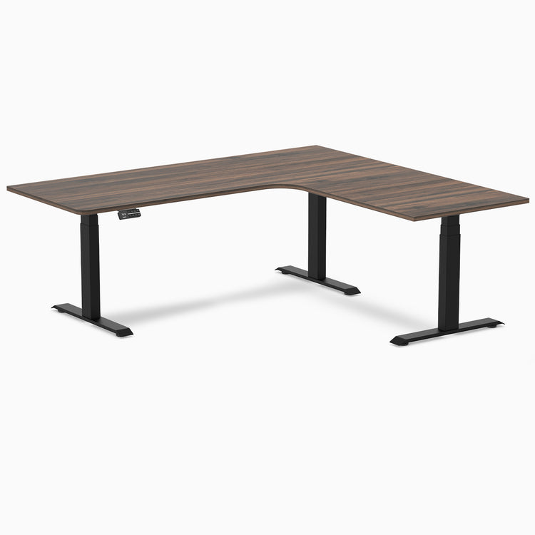 Desky L-Shape Melamine Sit Stand Desk-jarrah legno Desky®