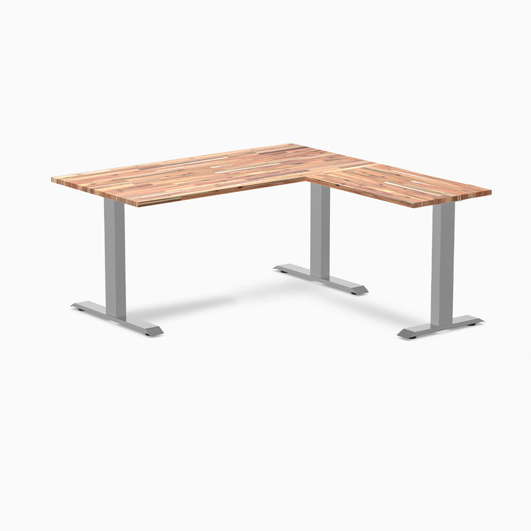 zero softwood l-shape acacia fixed desk