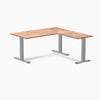 zero softwood l-shape acacia fixed desk