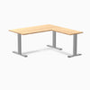 Fixed height bamboo l-shape office desk - Desky