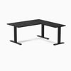 Fixed melamine l-shape fixed office desk black - Desky