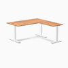 Fixed melamine l-shape fixed office desk prime oak- Desky