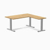 Rubberwood L-shape fixed desk in light oak rubberwood - Desky