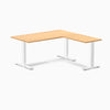 Fixed melamine l-shape fixed office desk select beech - Desky