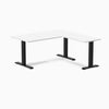 Fixed melamine l-shape fixed office desk white - Desky