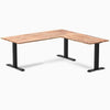 zero softwood l-shape acacia fixed desk