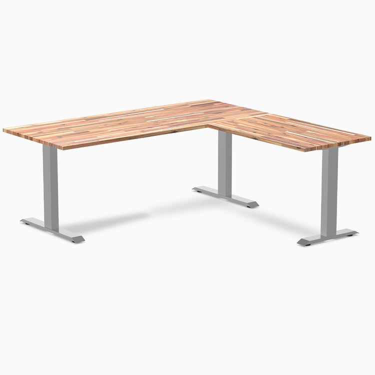 zero softwood l-shape acacia fixed desk