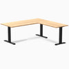 Fixed height bamboo l-shape office desk - Desky