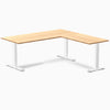 Fixed height bamboo l-shape office desk - Desky