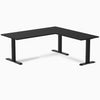 Fixed melamine l-shape fixed office desk black - Desky