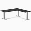 Fixed melamine l-shape fixed office desk black - Desky