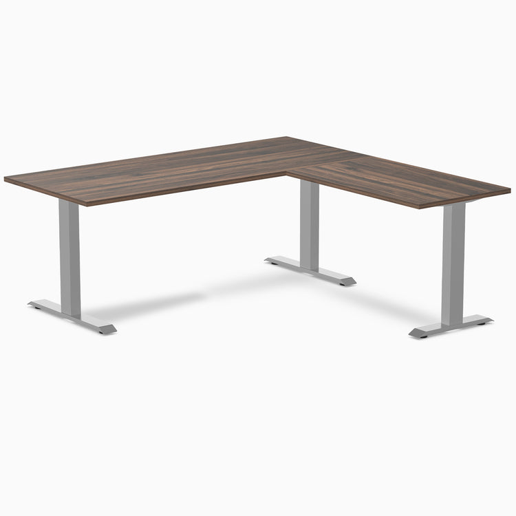 Fixed melamine l-shape fixed office desk jarrah legno - Desky