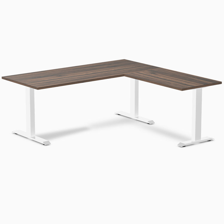 Fixed melamine l-shape fixed office desk jarrah legno - Desky