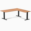 Fixed melamine l-shape fixed office desk prime oak  - Desky