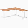 Fixed melamine l-shape fixed office desk prime oak- Desky