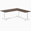 Rubberwood L-shape fixed desk in dark walnut rubberwood - Desky