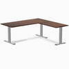 Rubberwood L-shape fixed desk in red walnut rubberwood - Desky