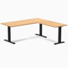 Fixed melamine l-shape fixed office desk select beech - Desky