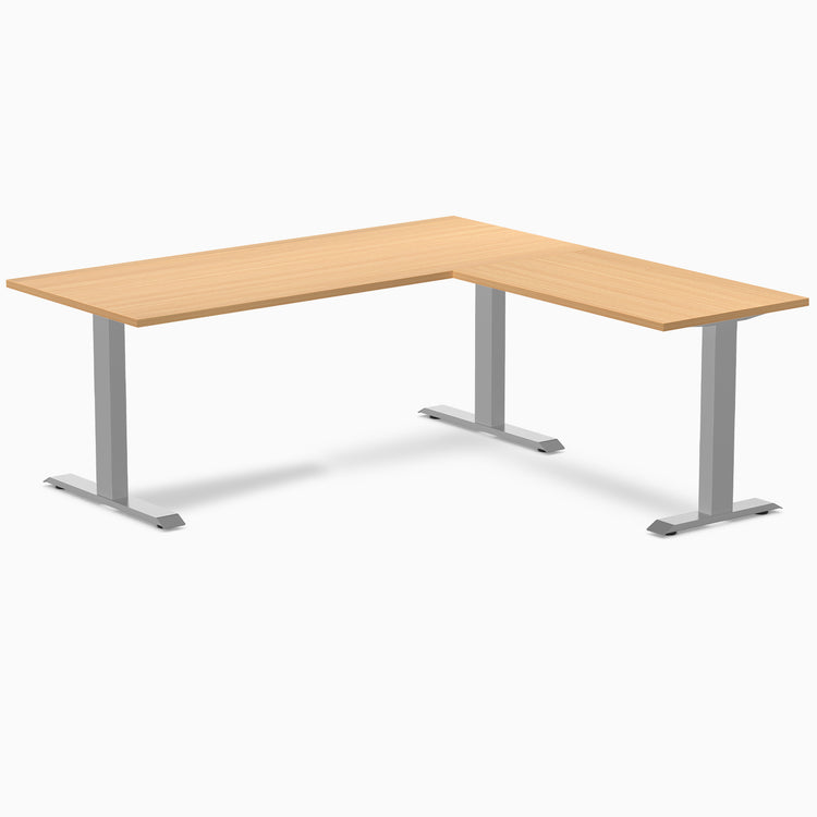 Fixed melamine l-shape fixed office desk select beech - Desky