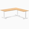 Fixed melamine l-shape fixed office desk select beech - Desky