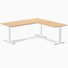 Fixed melamine l-shape fixed office desk sublime teak - Desky