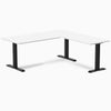 Fixed melamine l-shape fixed office desk white - Desky