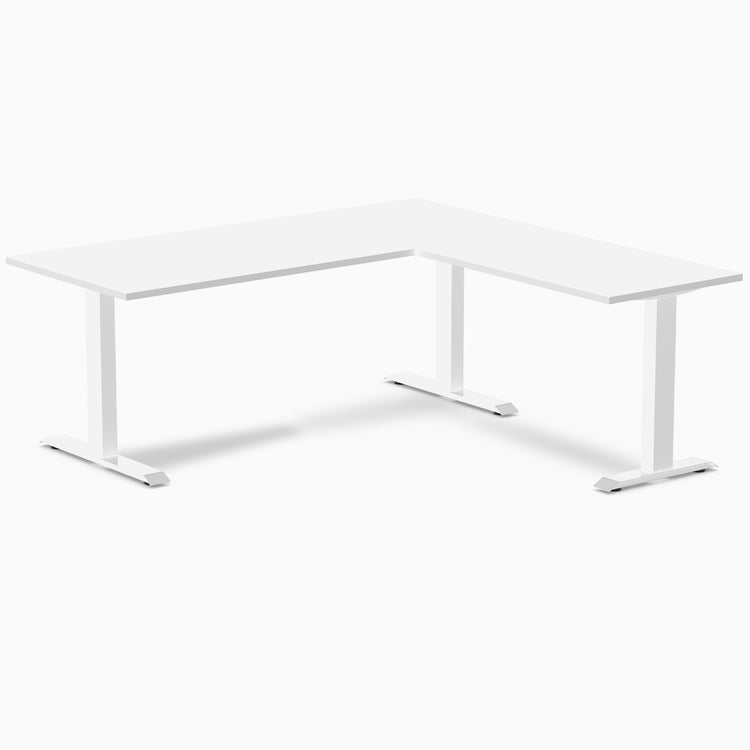 Fixed melamine l-shape fixed office desk white - Desky