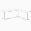 Fixed melamine l-shape fixed office desk white - Desky