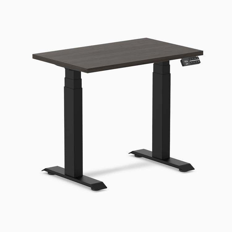 Desky Dual Mini Sit Stand Desk-burnished wood Desky®