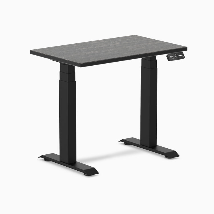 Electric dual mini bamboo standing desk dark bamboo - Desky