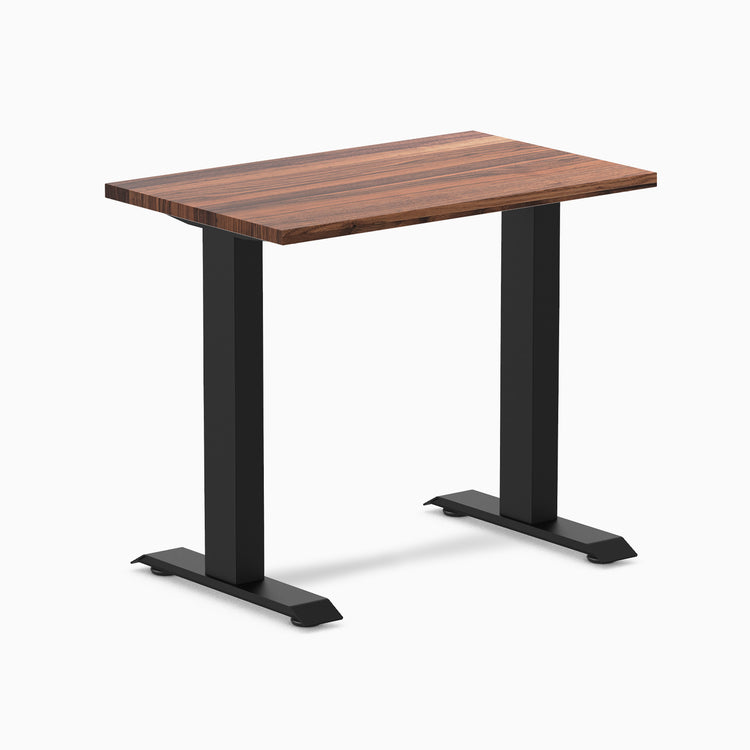 Desky zero mini hardwood fixed desk hardwood walnut - Desky