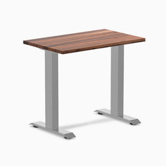 Desky Zero Mini Hardwood Office Desk-Fixed Desks-Desky-Walnut-800x500mm-Grey-Desky® Australia