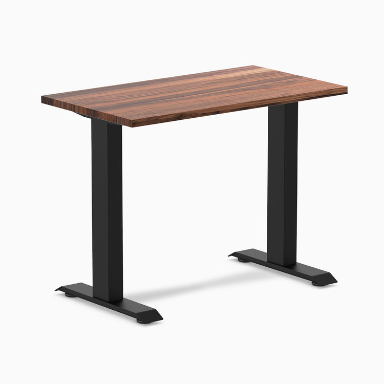 Desky zero mini hardwood fixed desk hardwood walnut - Desky