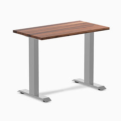 Desky Zero Mini Hardwood Office Desk-Fixed Desks-Desky-Walnut-900x500mm-Grey-Desky® Australia