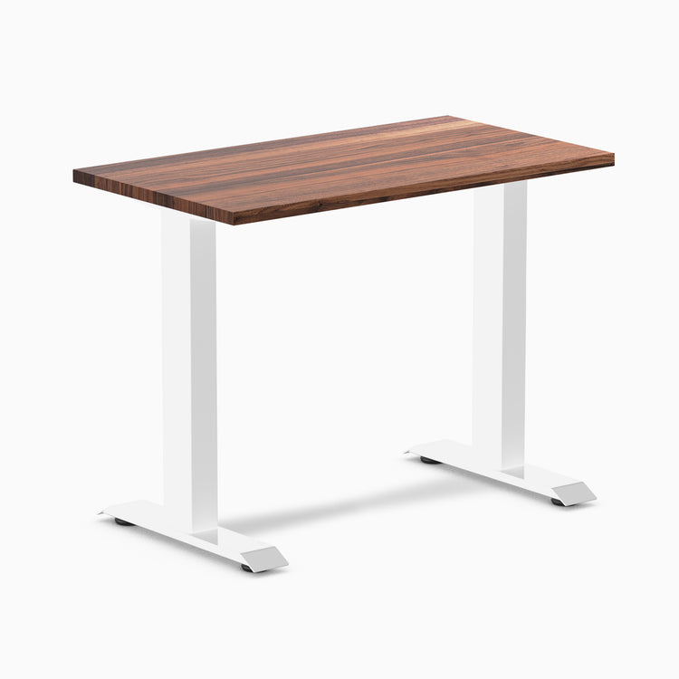 Desky zero mini hardwood fixed desk hardwood walnut - Desky